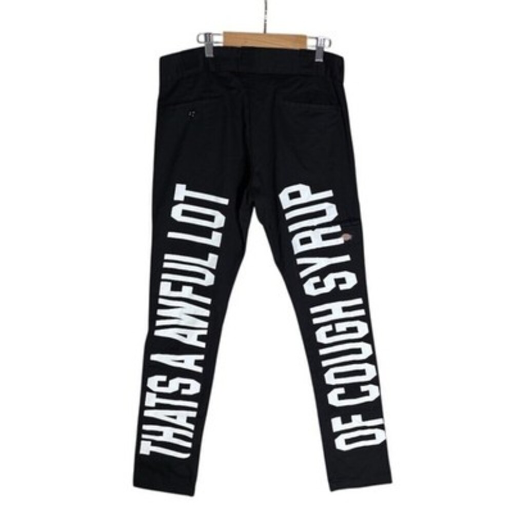 Dickies x Thats A Awful Lot Of Cough Syrup Mens Pants Black Size 30x38